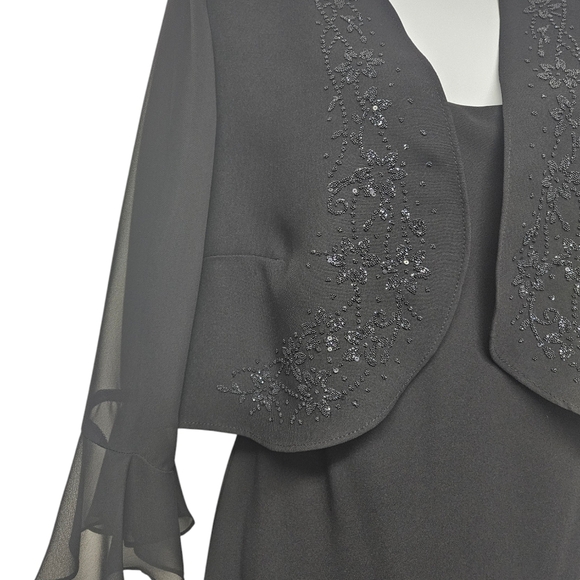 S.L. Fashion size 14 black coctail dress with bolero jacket. - Picture 5 of 6